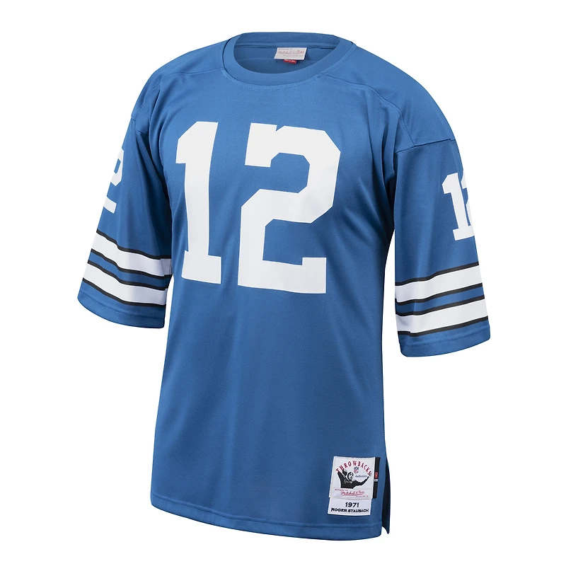 Maillot de joueur retraité authentique Mitchell & Ness Roger Staubach blanc Dallas Cowboys 1975 pour homme