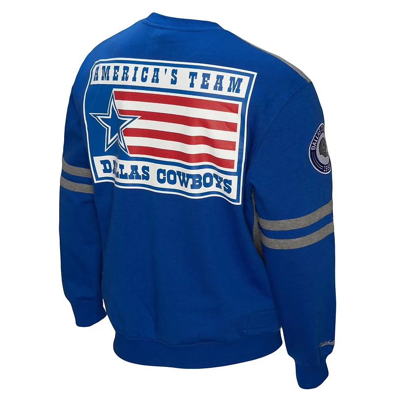 Sweat-shirt à enfiler Mitchell & Ness Royal Dallas Cowboys All Over 2.0 pour homme