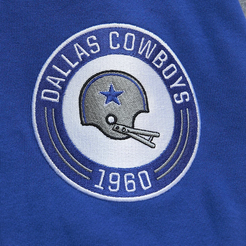 Men's Mitchell & Ness Royal Dallas Cowboys All Over 2.0 Pullover Sweatshirt
