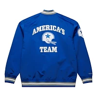 Men's Mitchell & Ness Royal Dallas Cowboys Vintage Double Down Satin Full-Snap Jacket