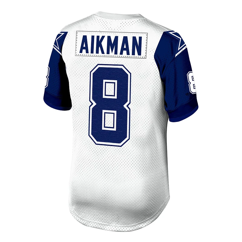 Maillot de joueur retraité authentique Mitchell & Ness Troy Aikman des Dallas Cowboys 1994 blanc