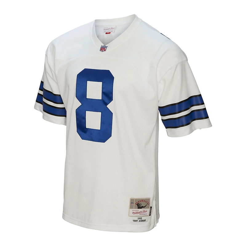 Maillot réplique Mitchell & Ness Troy Aikman blanc Dallas Cowboys Legacy pour homme