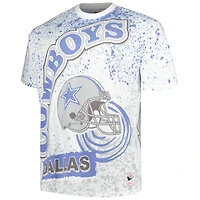 T-shirt blanc à imprimé intégral pour hommes Mitchell & Ness Dallas Cowboys Big Tall