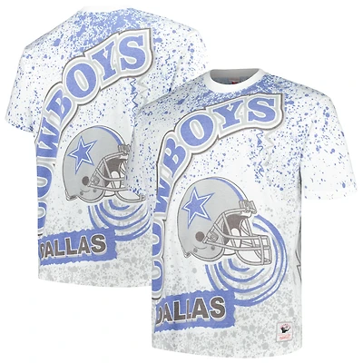 T-shirt blanc à imprimé intégral pour hommes Mitchell & Ness Dallas Cowboys Big Tall