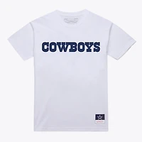 Men's Mitchell & Ness  White Dallas Cowboys Monochrome Wordmark T-Shirt