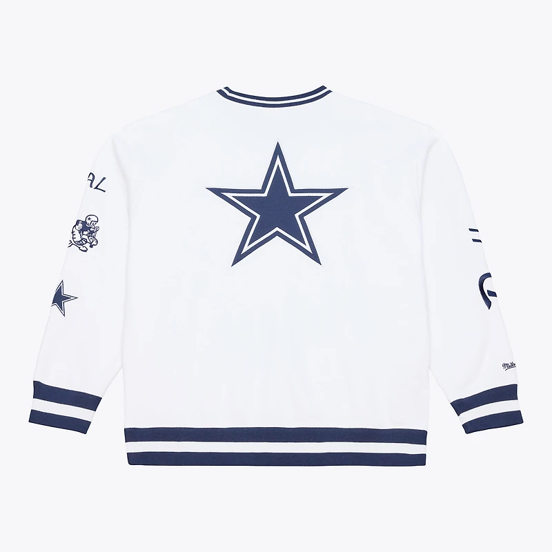 Men's Mitchell & Ness White Dallas Cowboys Out Fleece Sweatshirt