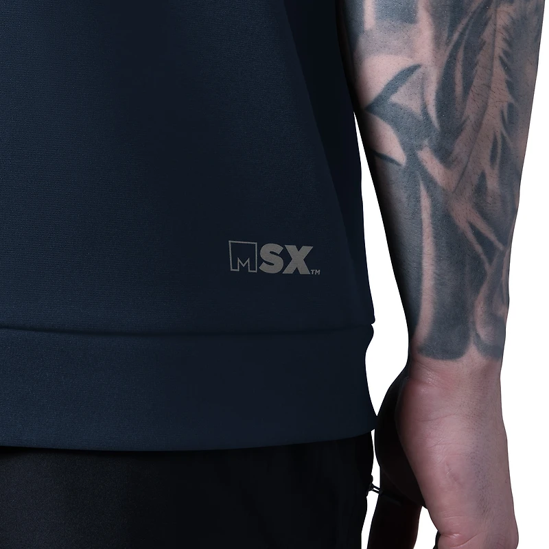 Men's MSX by Michael Strahan Navy Dallas Cowboys Tri-Blend Rebound Sleeveless Hoodie