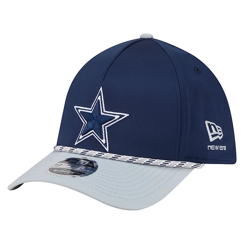 Men's  Navy/Silver Dallas Cowboys Rope M-Crown A-Frame 39THIRTY Flex Hat