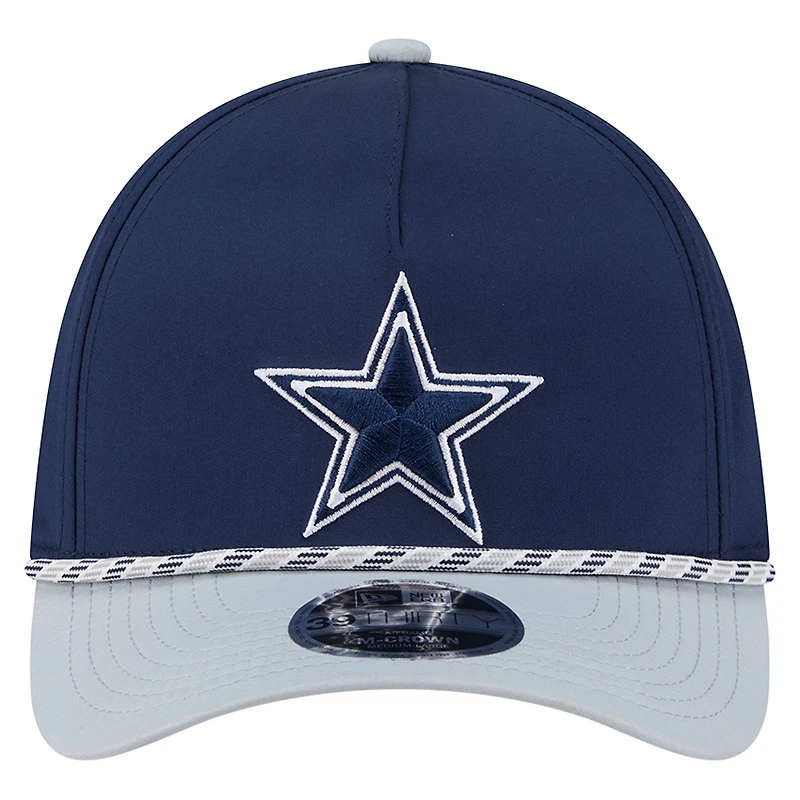Men's  Navy/Silver Dallas Cowboys Rope M-Crown A-Frame 39THIRTY Flex Hat