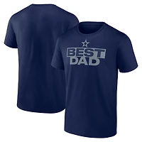 T-shirt homme bleu marine Dallas Cowboys « Meilleur papa » pour la fête des pères