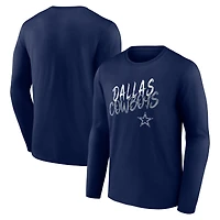 T-shirt à manches longues Dallas Cowboys Hustle bleu marine pour homme