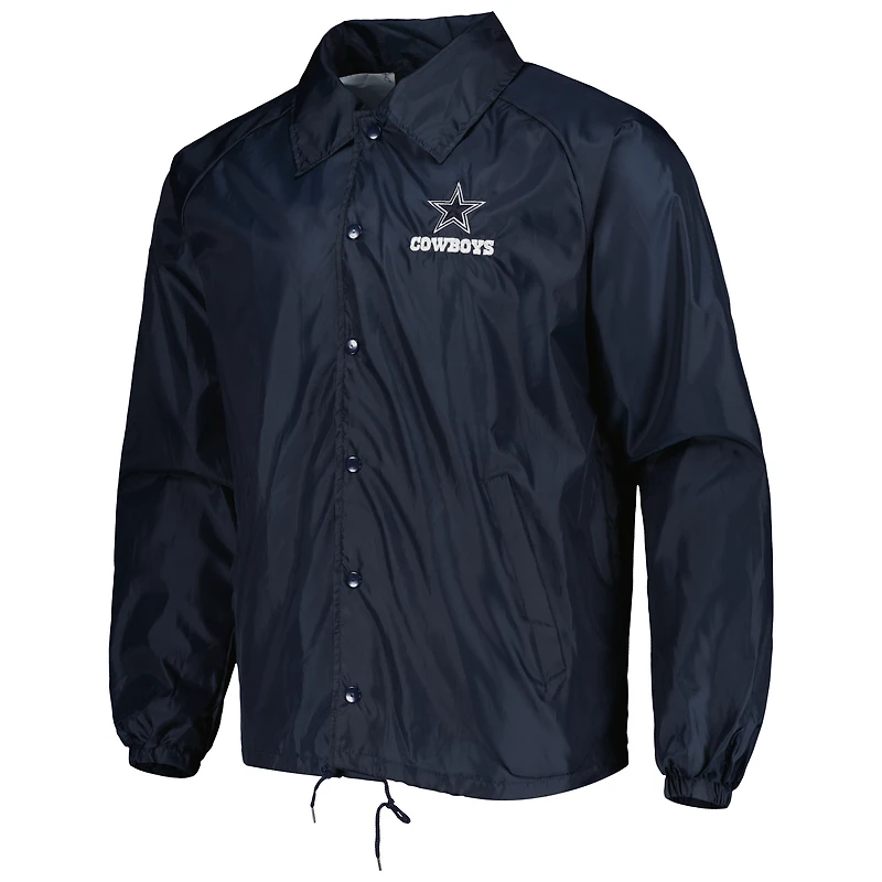 Veste coupe-vent à boutons-pression classiques Dunbrooke Dallas Cowboys pour homme bleu marine