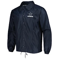 Veste coupe-vent à boutons-pression classiques Dunbrooke Dallas Cowboys pour homme bleu marine