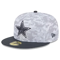 Men's New Era Arctic Camo/Graphite Dallas Cowboys 2024 Salute To Service 59FIFTY Fitted Hat