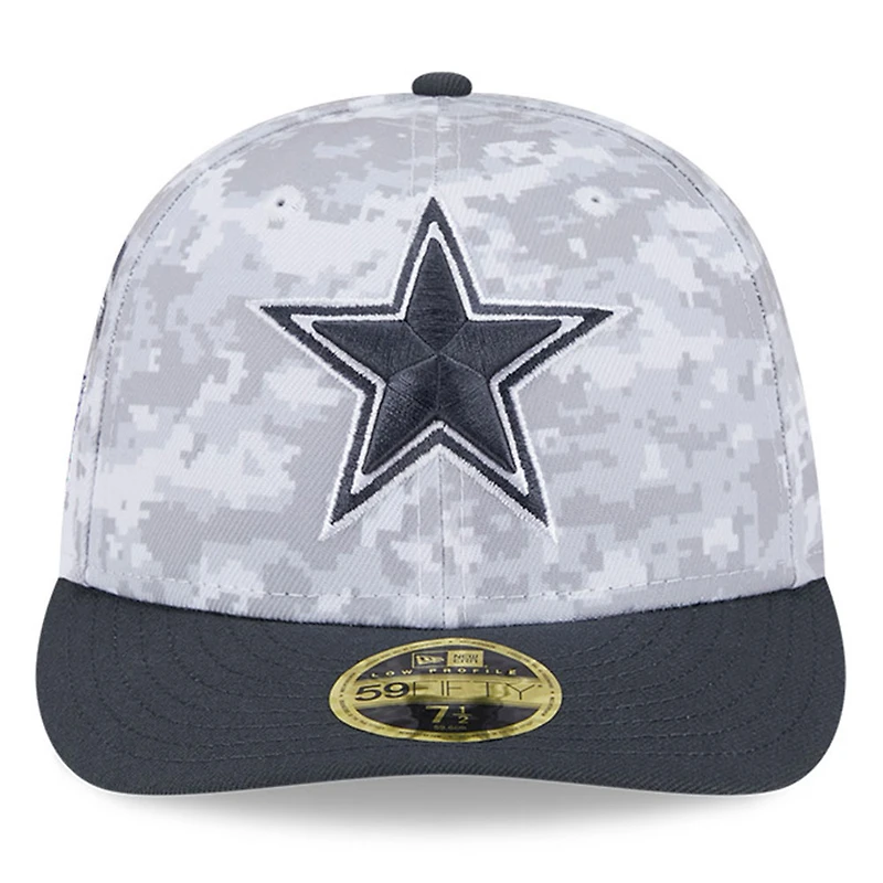 Men's New Era Arctic Camo/Graphite Dallas Cowboys 2024 Salute To Service Low Profile 59FIFTY Fitted Hat