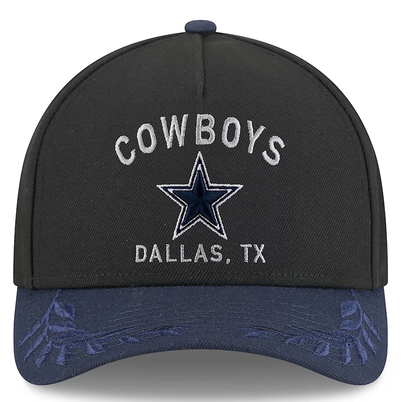 Casquette ajustable New Era 9FORTY A-Frame M-Crown pour homme, noir/bleu marine, Dallas Cowboys, draft NFL 2025