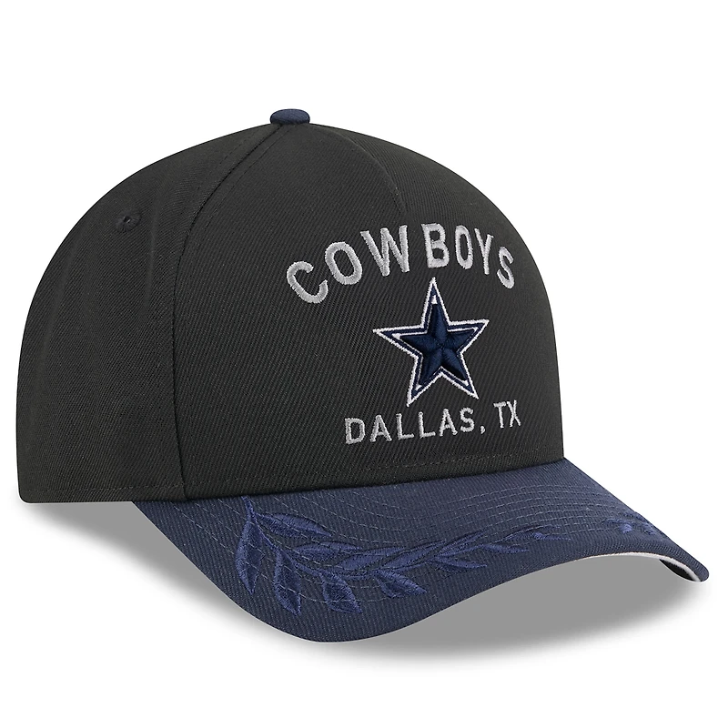 Casquette ajustable New Era 9FORTY A-Frame M-Crown pour homme, noir/bleu marine, Dallas Cowboys