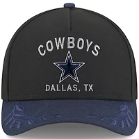 Men's New Era Black/Navy Dallas Cowboys 2025 NFL Draft 9FORTY M-Crown A-Frame Adjustable Hat