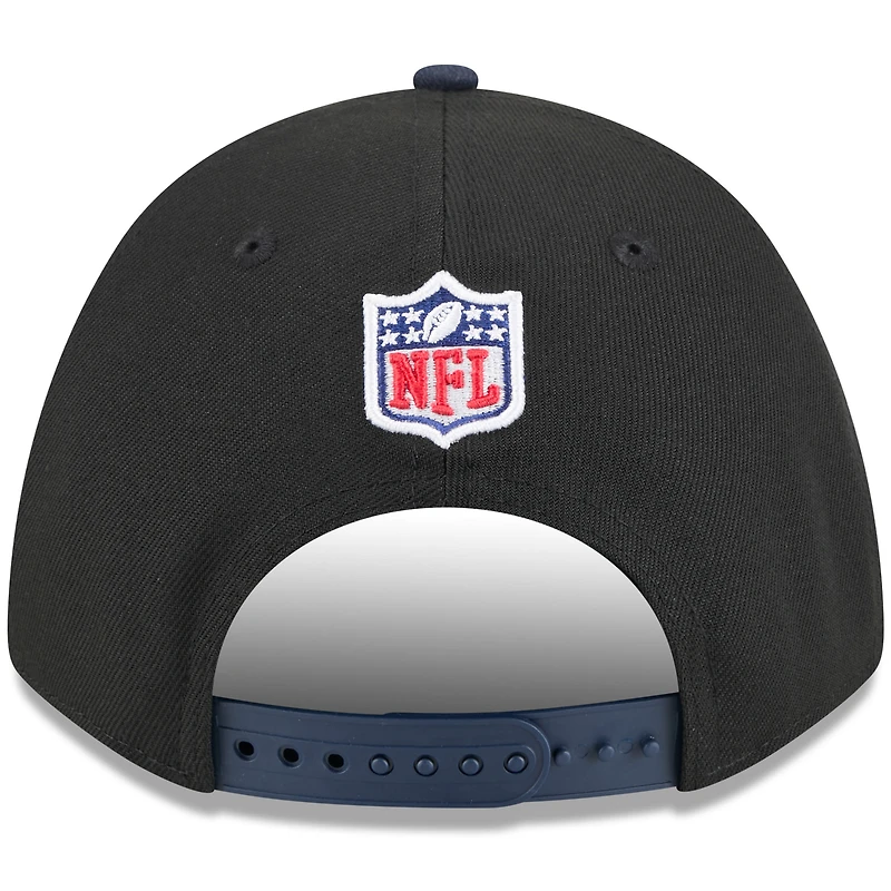 Men's New Era Black/Navy Dallas Cowboys 2025 NFL Draft 9FORTY M-Crown A-Frame Adjustable Hat