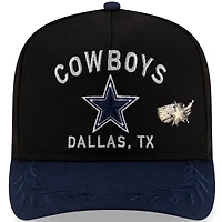 Men's New Era Black/Navy Dallas Cowboys 2025 NFL Draft On Stage A-Frame 59FIFTY Fitted Hat