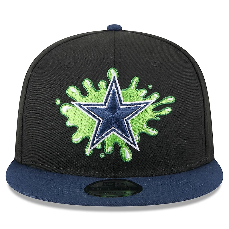 Casquette Snapback Nickelodeon Slime 9FIFTY noire/bleu marine des Cowboys de Dallas New Era pour homme