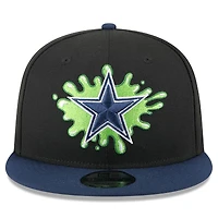 Casquette Snapback Nickelodeon Slime 9FIFTY noire/bleu marine des Cowboys de Dallas New Era pour homme