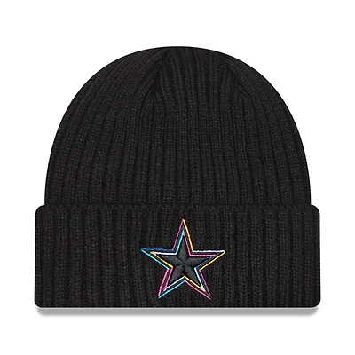 Bonnet en tricot à revers noir Dallas Cowboys 2024 NFL Crucial Catch pour homme New Era