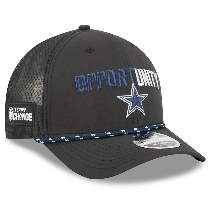 Men's New Era Black Dallas Cowboys 2025 Inspire Change 9FORTY M-Crown Adjustable Hat