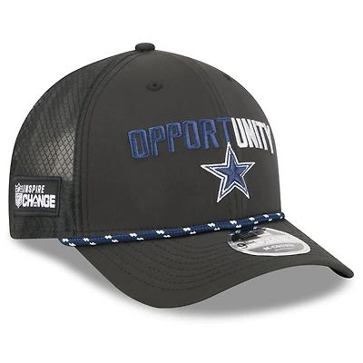 Men's New Era Black Dallas Cowboys 2025 Inspire Change 9FORTY M-Crown Adjustable Hat