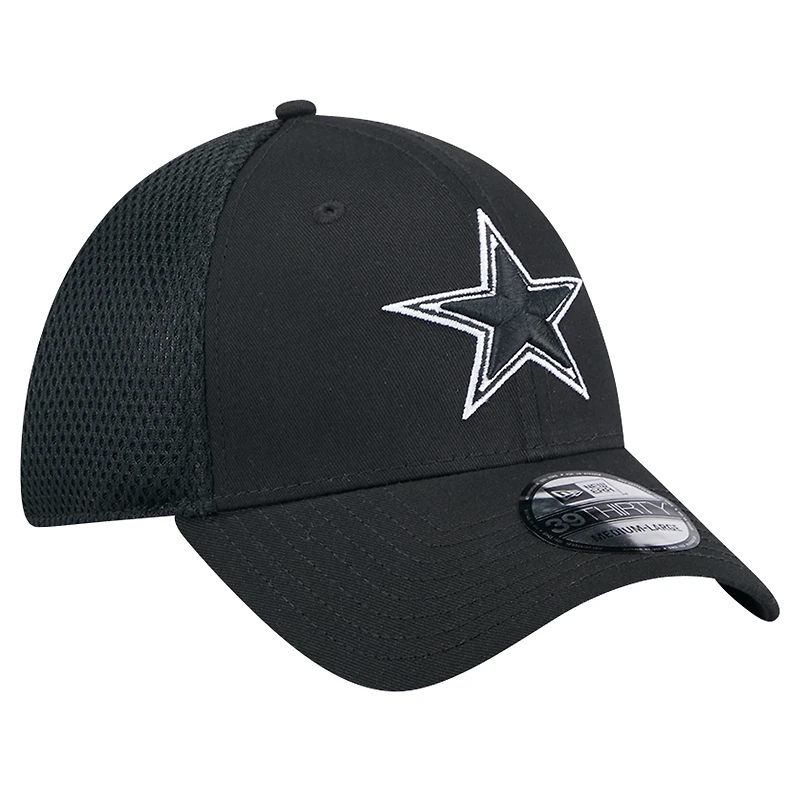 Casquette flexible 39THIRTY noire des Dallas Cowboys New Era pour hommes
