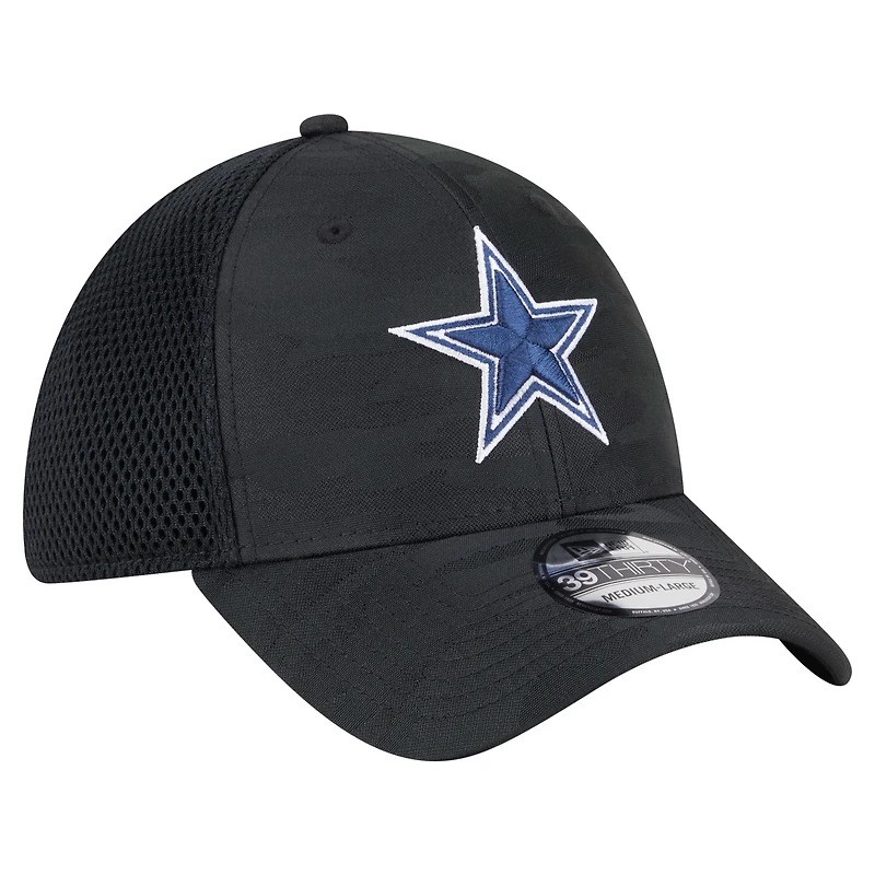 Casquette 39THIRTY Flex noire à motif camouflage actif Dallas Cowboys de New Era pour homme