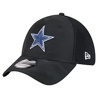 Casquette 39THIRTY Flex noire à motif camouflage actif Dallas Cowboys de New Era pour homme
