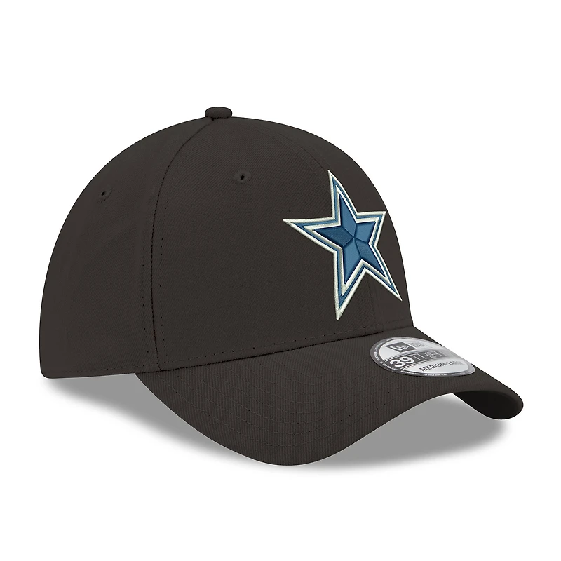 Casquette New Era noire Dallas Cowboys Core Team 39THIRTY Flex pour homme
