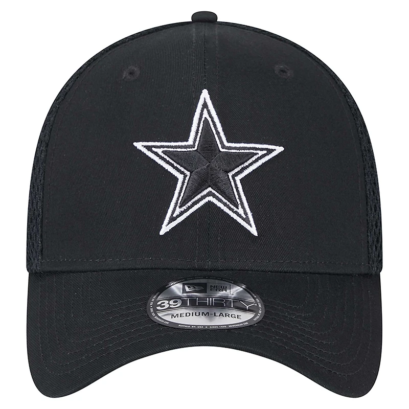 Casquette New Era noire Dallas Cowboys Main B-Dub Neo 39THIRTY Flex pour homme