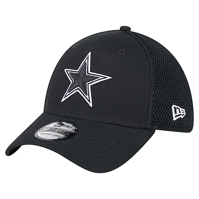 Casquette New Era noire Dallas Cowboys Main B-Dub Neo 39THIRTY Flex pour homme