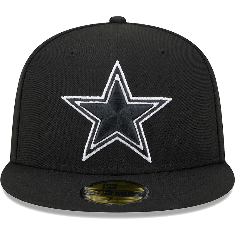 Casquette ajustée 59FIFTY pour hommes des Dallas Cowboys New Era noire avec écusson principal