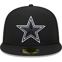 Casquette ajustée 59FIFTY pour hommes des Dallas Cowboys New Era noire avec écusson principal
