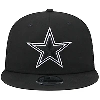 Casquette à visière plate noire New Era Dallas Cowboys Main Trucker 9FIFTY pour homme Casquette à visière plate noire New Era Dallas Cowboys Main Trucker 9FIFTY pour homme