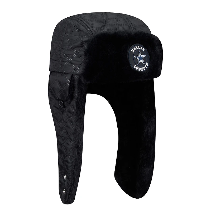 Men's New Era Black Dallas Cowboys Quilted Trapper Hat
