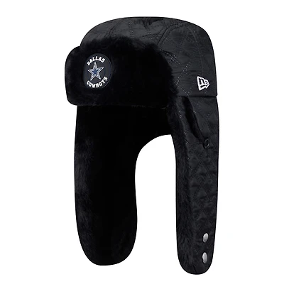 Men's New Era Black Dallas Cowboys Quilted Trapper Hat