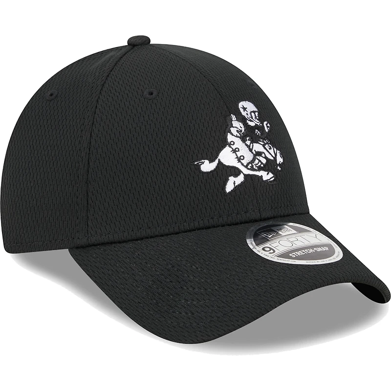 Casquette réglable New Era Dallas Cowboys Retro Joe Main B-Dub 9FORTY noire pour homme