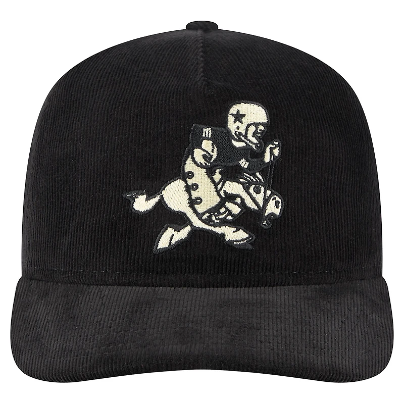 Men's New Era Black Dallas Cowboys Retro Joe Nostalgic Corduroy Golfer Adjustable Hat