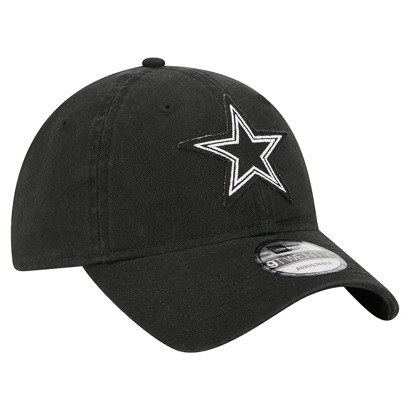 Casquette ajustable New Era noire Dallas Cowboys Stamp 9TWENTY pour homme