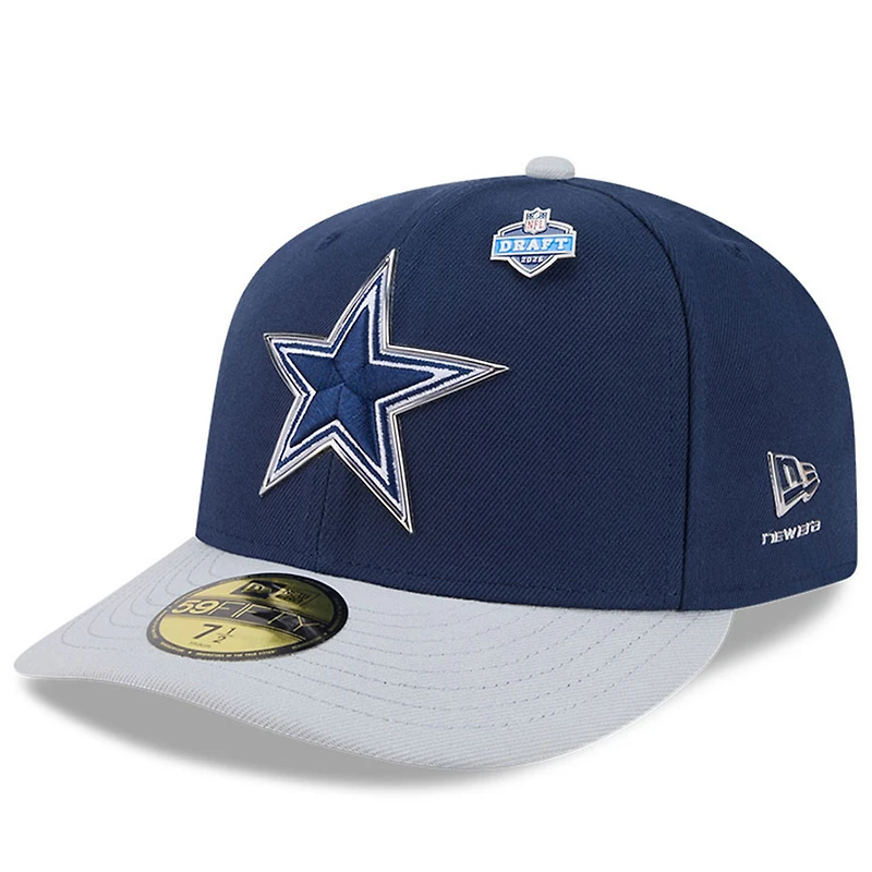 Casquette New Era 59FIFTY pré-courbée pour homme, bleue et argentée, Dallas Cowboys, Draft NFL 2026