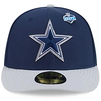 Casquette New Era 59FIFTY pré-courbée pour homme, bleue et argentée, Dallas Cowboys, Draft NFL 2026
