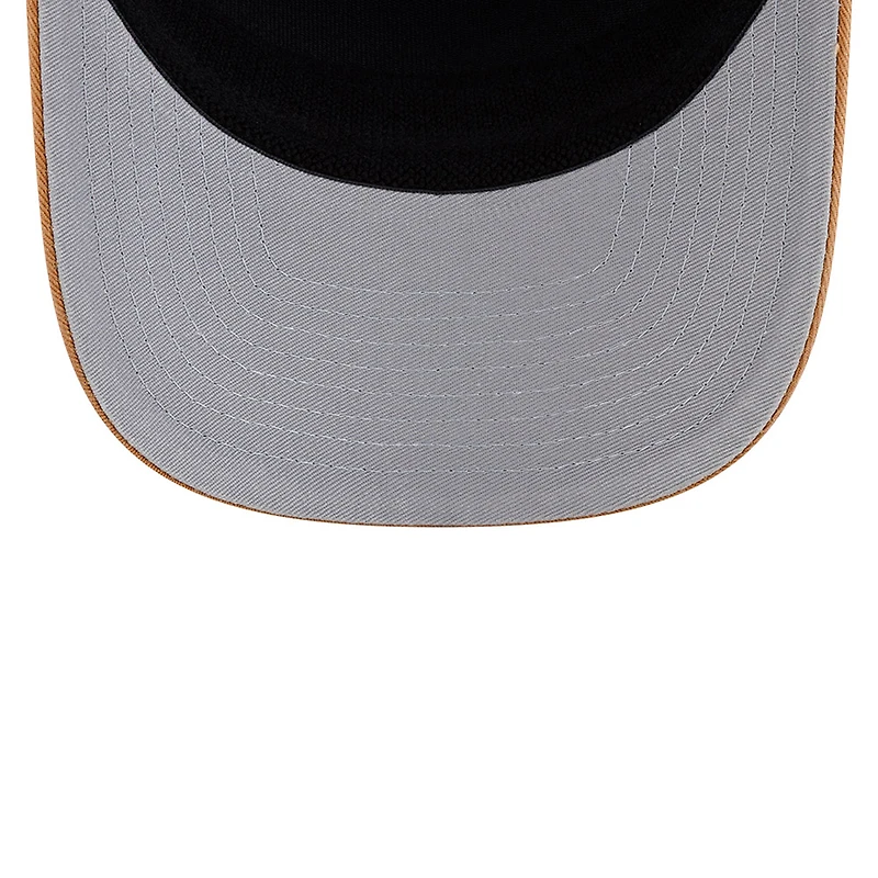 Men's New Era Brown/Navy Dallas Cowboys Team Patch Split Panel 9SEVENTY Adjustable Trucker Hat