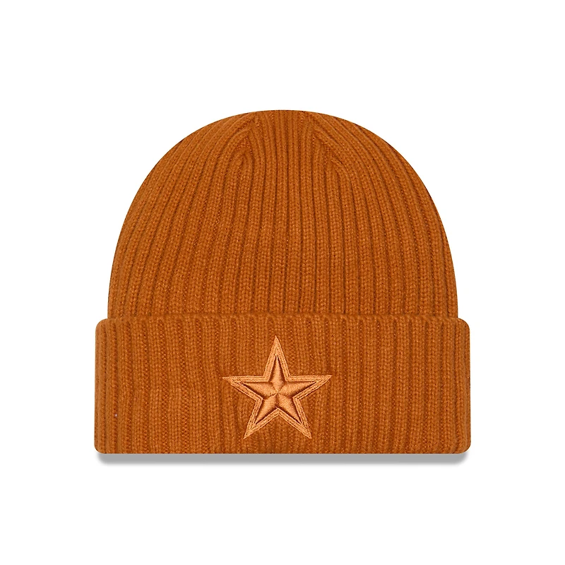 Bonnet à revers en tricot color-pack marron Dallas Cowboys de New Era pour homme