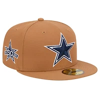 Casquette ajustée 59FIFTY pour homme avec patch latéral et pack de couleurs Dallas Cowboys New Era marron