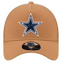 Casquette ajustable 9FORTY en forme de A avec patch latéral et pack de couleurs marron des Cowboys de Dallas de New Era pour homme