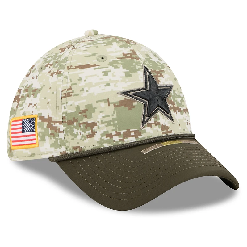 Men's New Era Camo/Dark Green Dallas Cowboys 2025 Salute to Service 39THIRTY Flex Hat